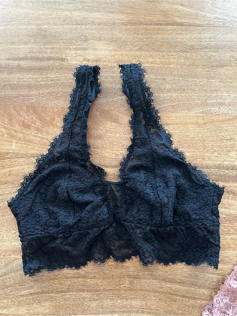 AERIE Black Lace Bralette - Women’s Soft Wireless Lace Bra